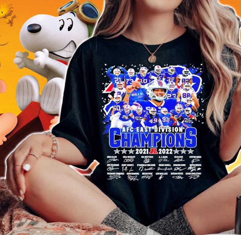 AFC East Division Champions 2021-2022 Buffalo Bills signatures shirt t-shirt