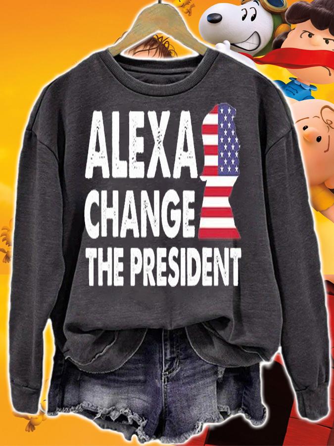 Alexa Change The President Funny Anti Joe Biden T-shirt t-shirt sweatshirt