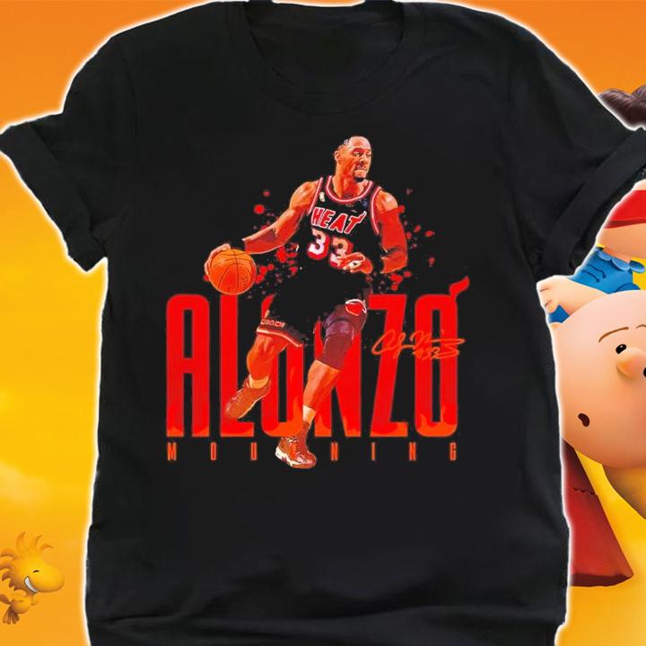 Alonzo Mourning basketball signature shirt t-shirt shirt