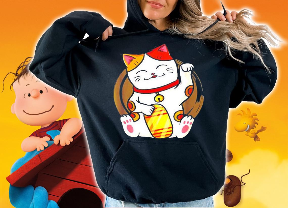 Anime Cat Cats Maneki Kawaii Neko Gift T-Shirt t-shirt hoodie