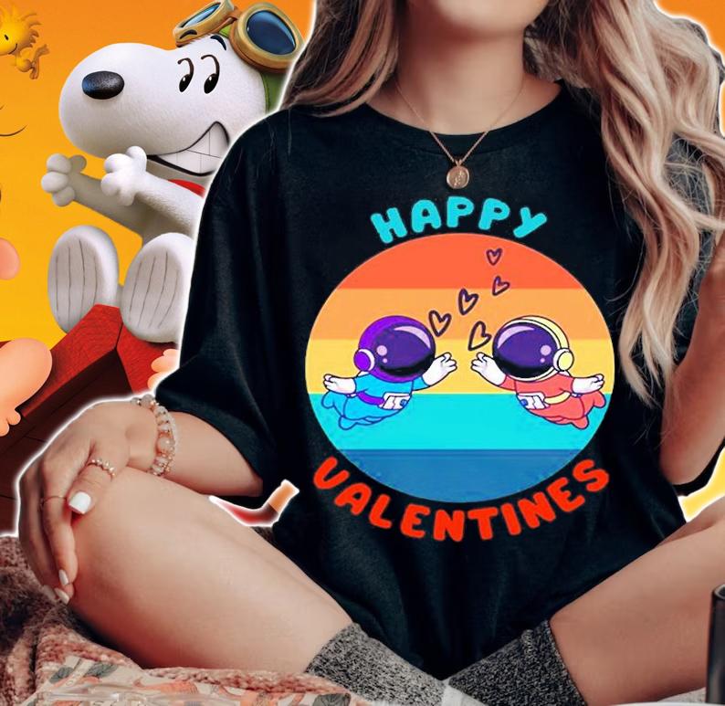 Astronaut Happy Valentines Day T-Shirt t-shirt woman shirt