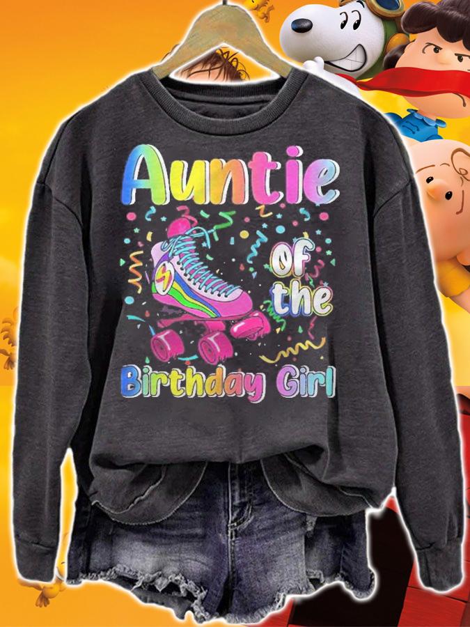 Auntie Rolling Skate Birthday Matching Party Family Shirt t-shirt sweatshirt