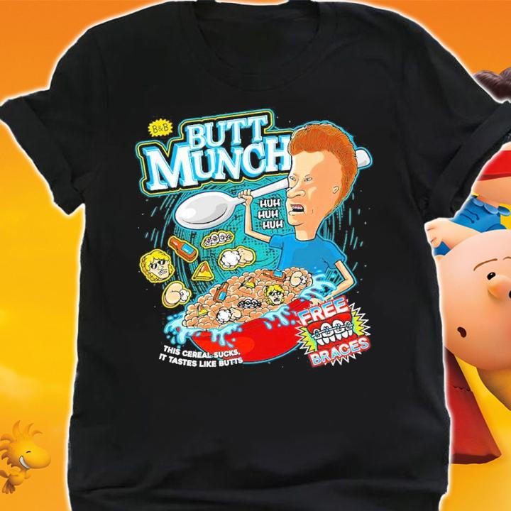 Beavis Butt-head Butt Munch This Cereal Sucks It Tastes Like Butts Shirt t-shirt shirt