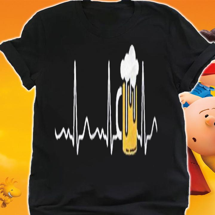 Beer Glass Beer Heartbeat Funny Shirt t-shirt