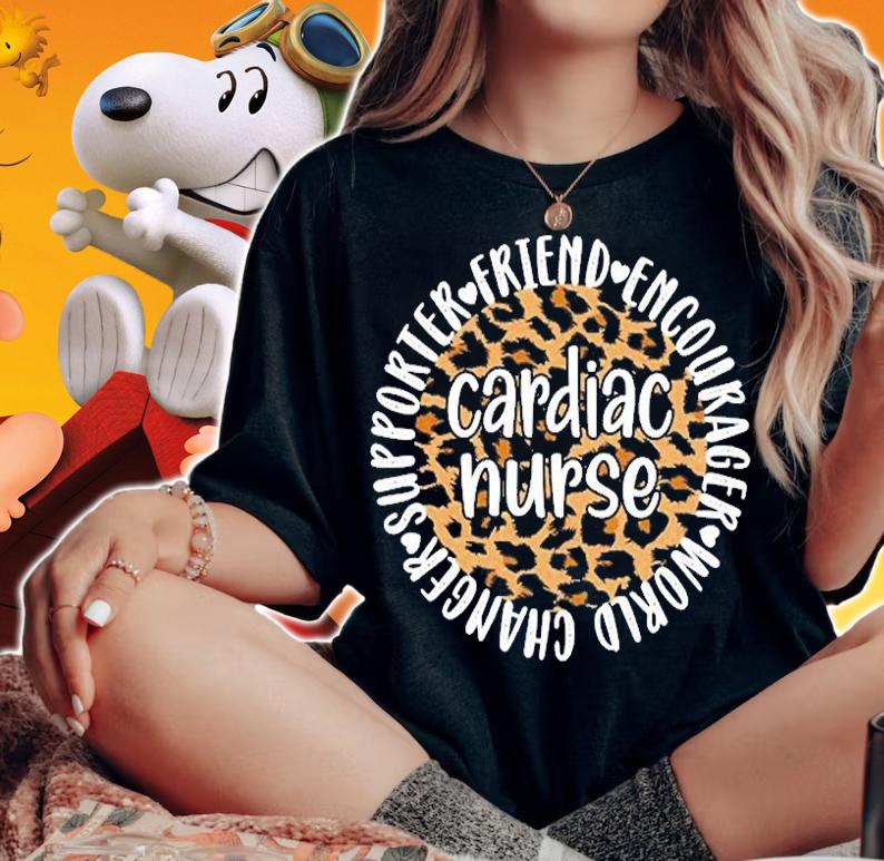 Best Cardiac Nurse Appreciation Cardiac Nursing Leopard T-Shirt t-shirt