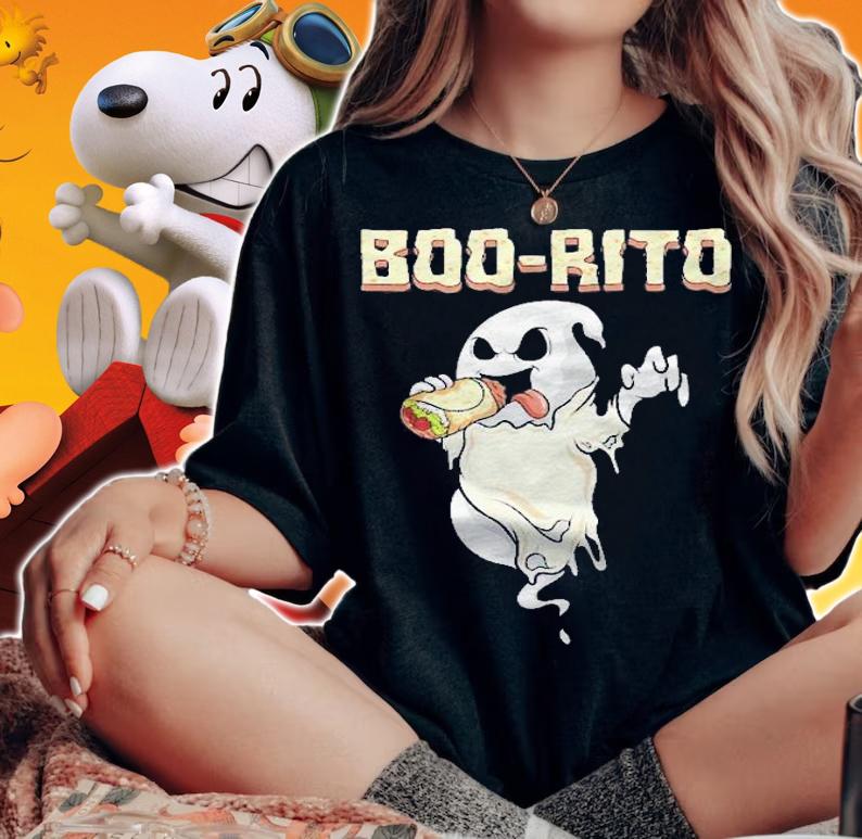 Boo-Rito Burrito Ghost Funny Halloween Costume Mexican Shirt t-shirt woman shirt