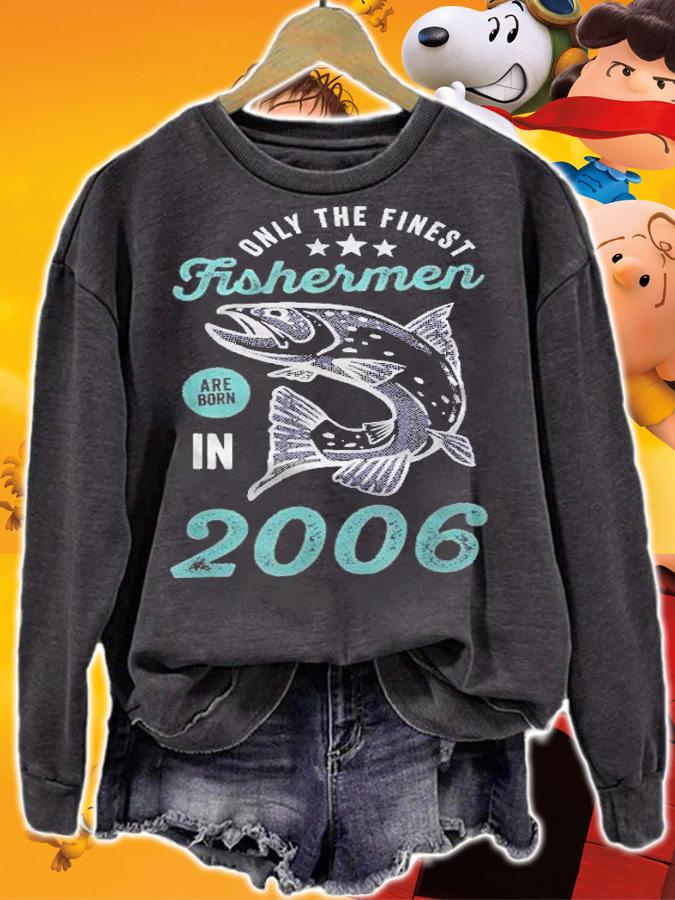 Born In 2006 15 Years Old Vintage 15Th Birthday Fisherman Shirt t-shirt sweatshirt