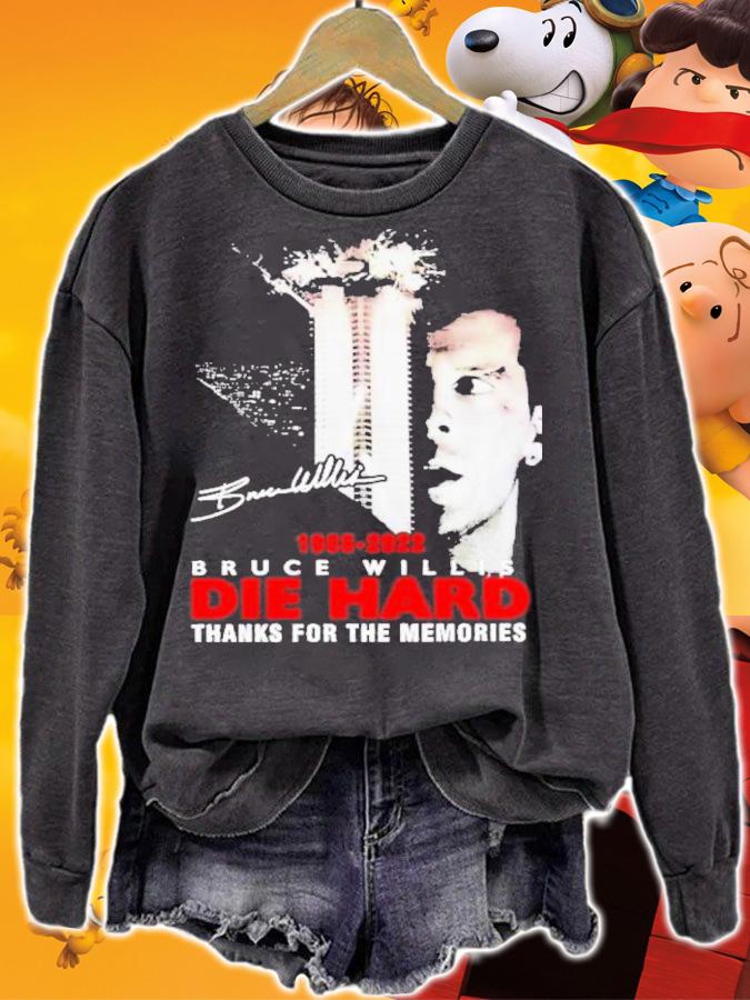 Bruce Willis Die Hard 1988-2022 Signatures Thanks You For The Memories Shirt t-shirt sweatshirt