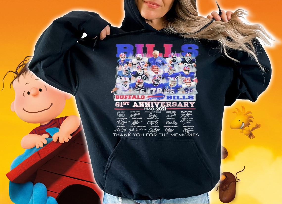Buffalo Bills 61st Anniversary 1960-2021 Signatures Thank You For The Memories Shirt t-shirt