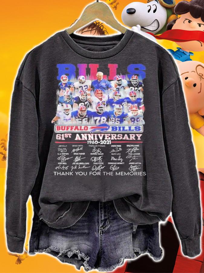 Buffalo Bills 61st Anniversary 1960-2021 Signatures Thank You For The Memories Shirt t-shirt