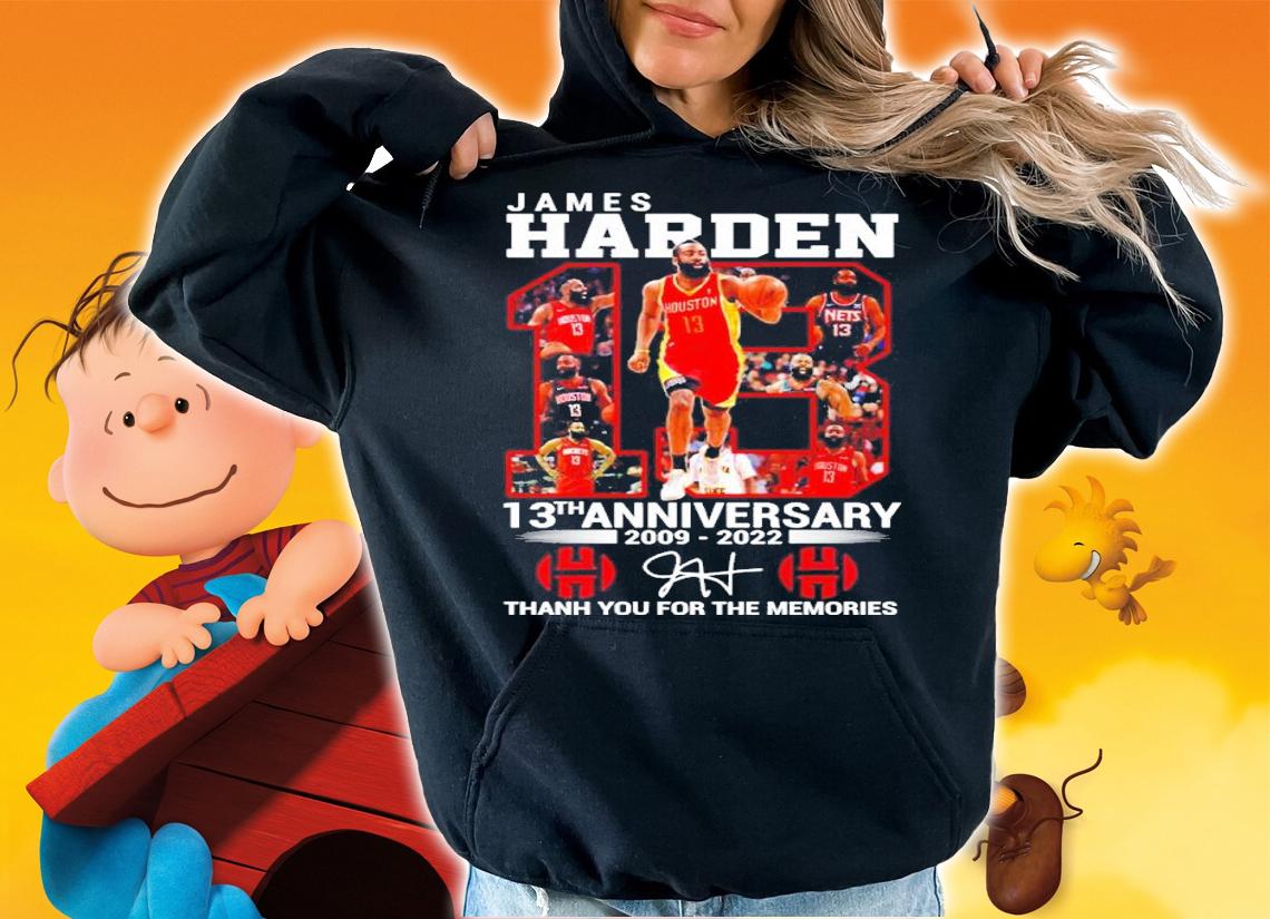 James Harden 13th Anniversary 2009-2022 Signatures Thank You For The Memories Shirt t-shirt hoodie