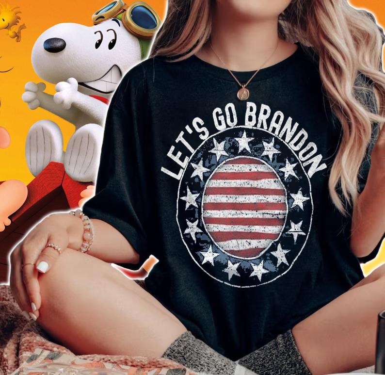 Let's Go Brandon Circle USA Flag T-Shirt t-shirt woman shirt