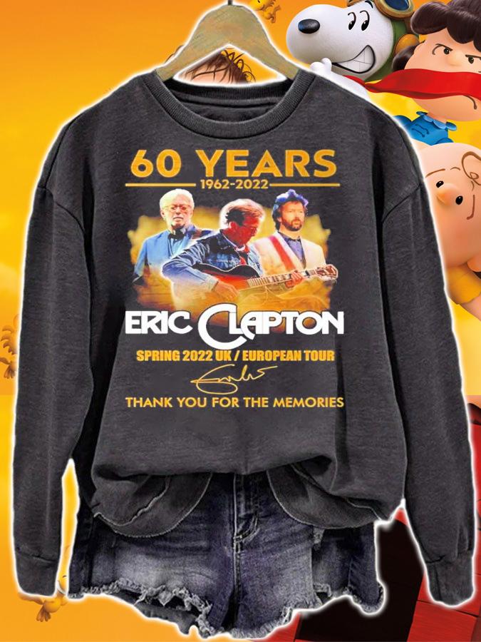 Official 60 Years 1962-2022 Eric Clapton Spring 2022 UK European Tour Signatures Thank You For The Memories Shirt t-shirt sweatshirt