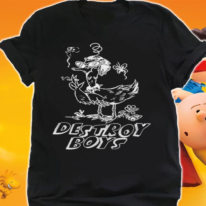 Destroy Boys Smoking Bird funny T-shirt t-shirt shirt