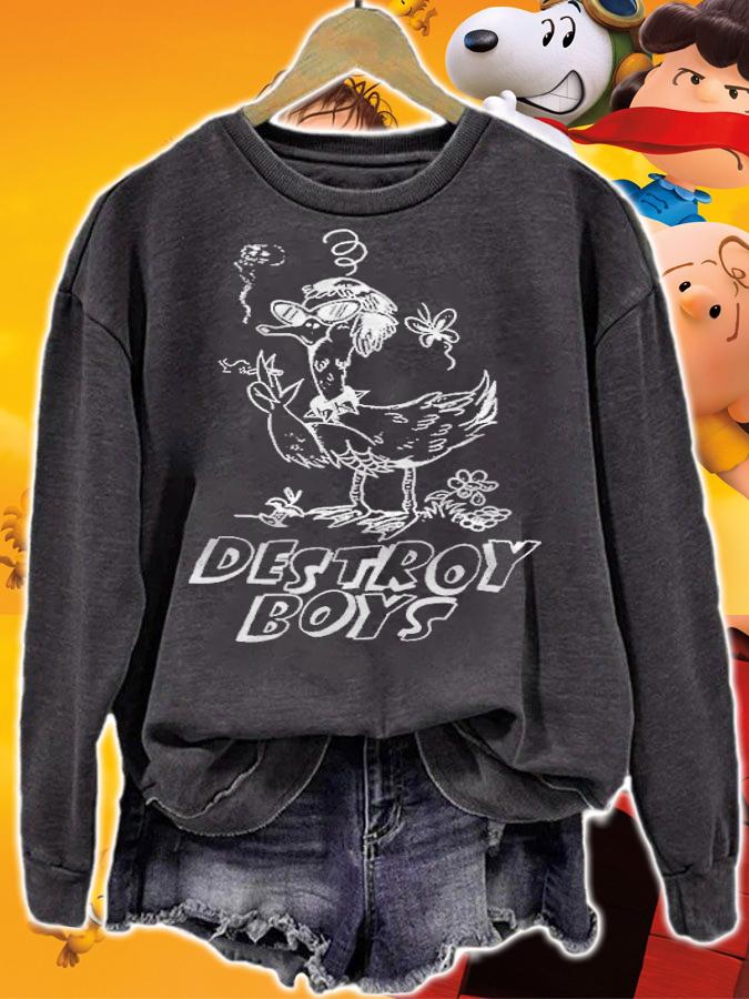 Destroy Boys Smoking Bird funny T-shirt t-shirt sweatshirt