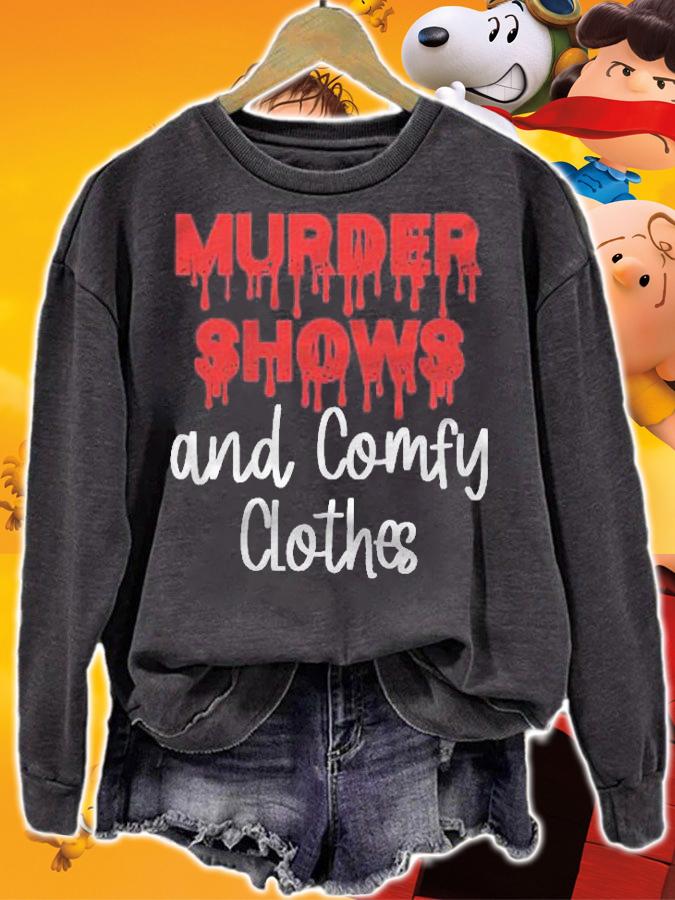 Funny Murder Shows And Comfy Clothes Raglan Baseball Shirt t-shirt sweatshirt