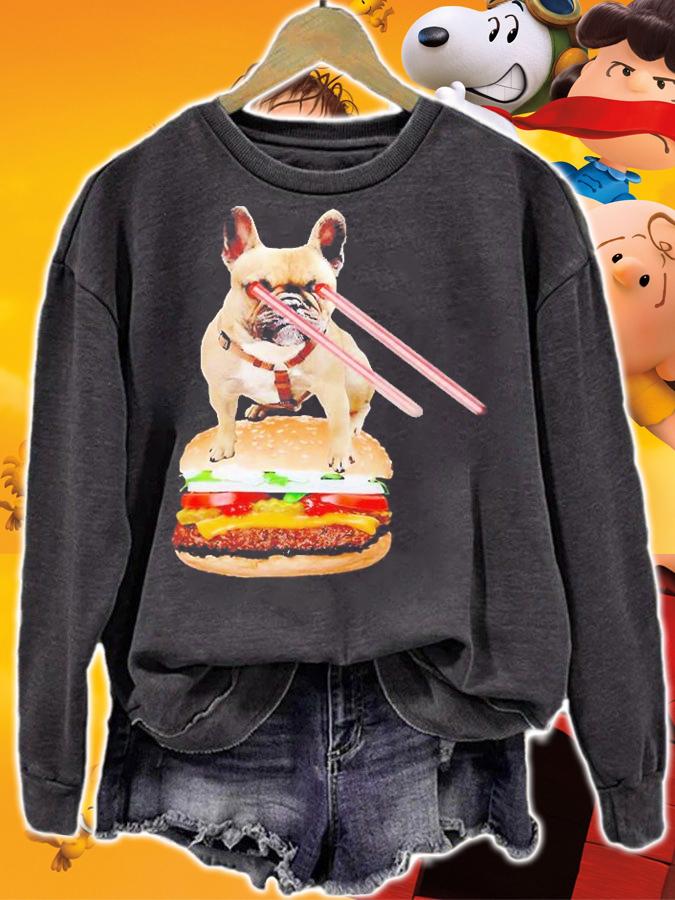 Laser Bulldog Hamburger T-Shirt t-shirt