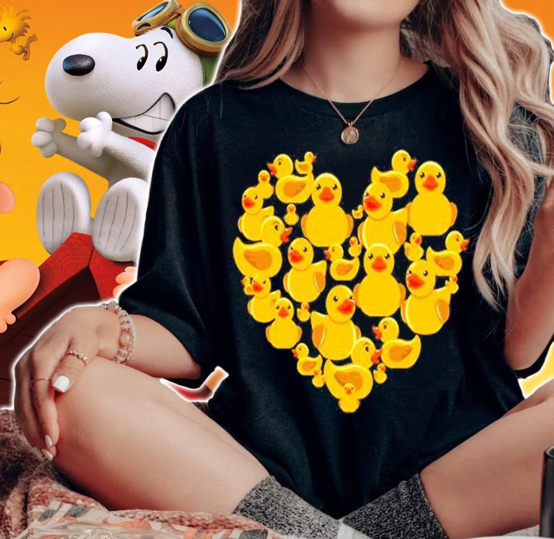 Rubber Duck Heart Symbol Ducky Duckie As Kids Family Gifts Pullover T-Shirt t-shirt woman shirt