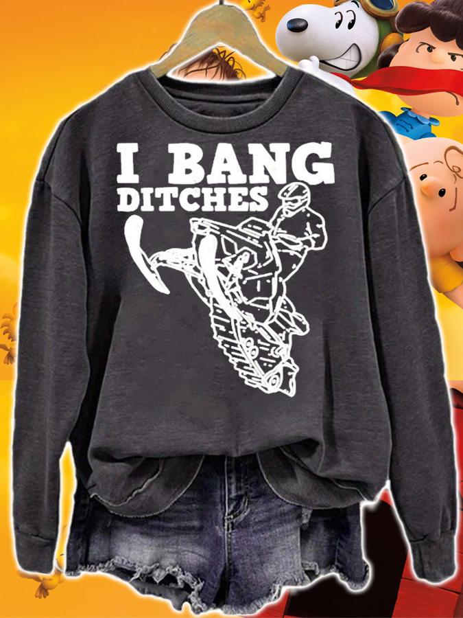 Snowmobile Rider I Bang Ditches Snowmobiling Racer T-Shirt t-shirt sweatshirt