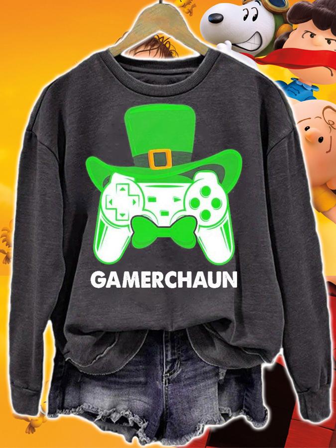 St Patrick's Day Leprechaun Gamer T-Shirt t-shirt sweatshirt
