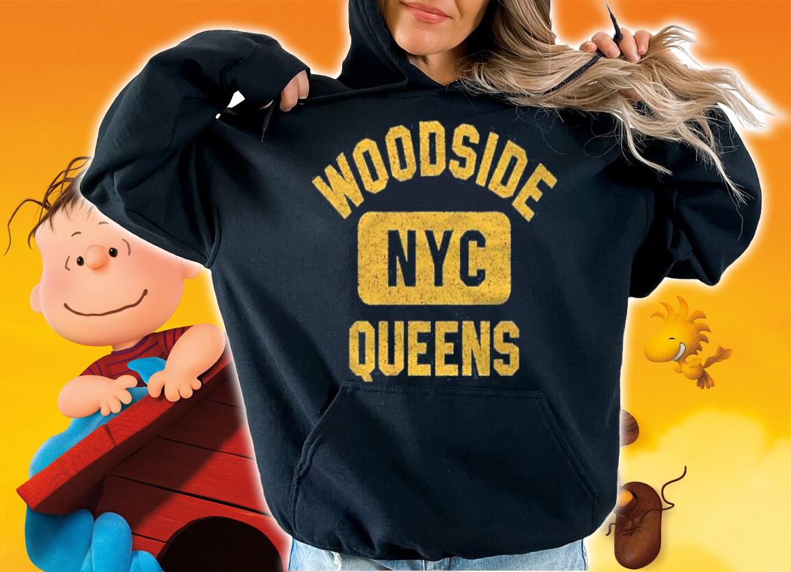Woodside Queens Nyc Gym Style Distressed Amber Print Shirt t-shirt