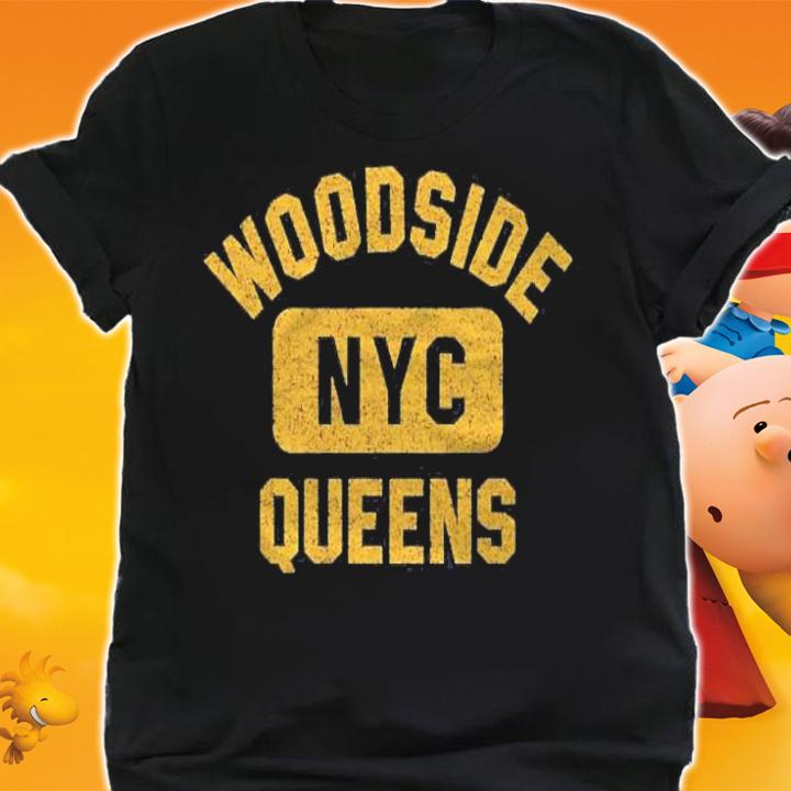 Woodside Queens Nyc Gym Style Distressed Amber Print Shirt t-shirt