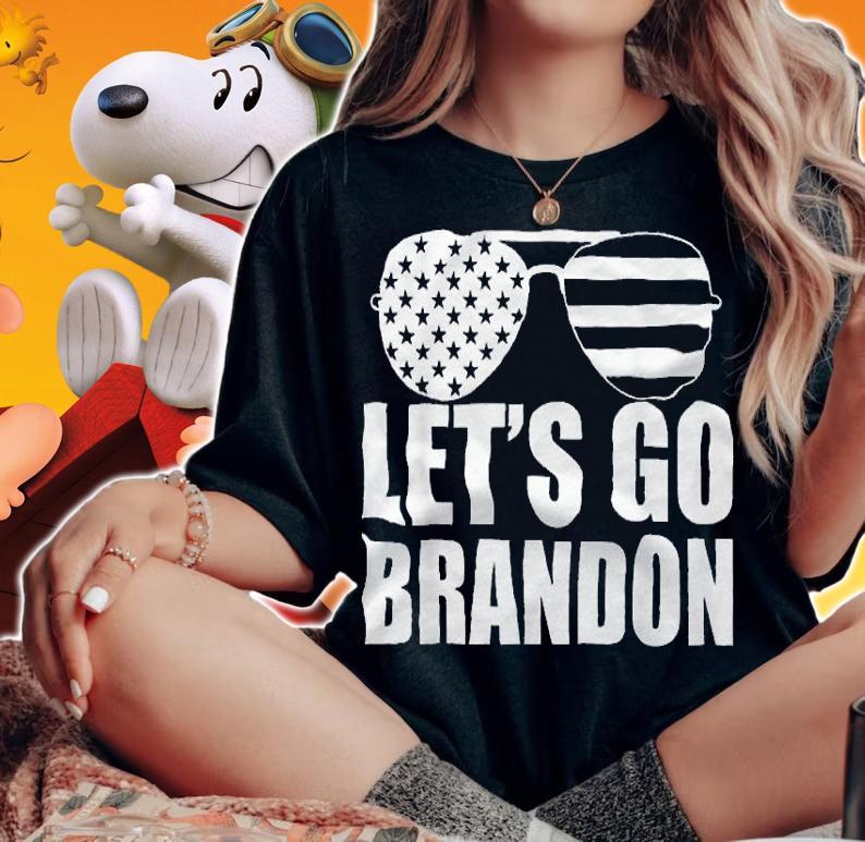 Let's Go Brandon Flag Sunglasses Funny Anti Biden T-Shirt t-shirt woman shirt