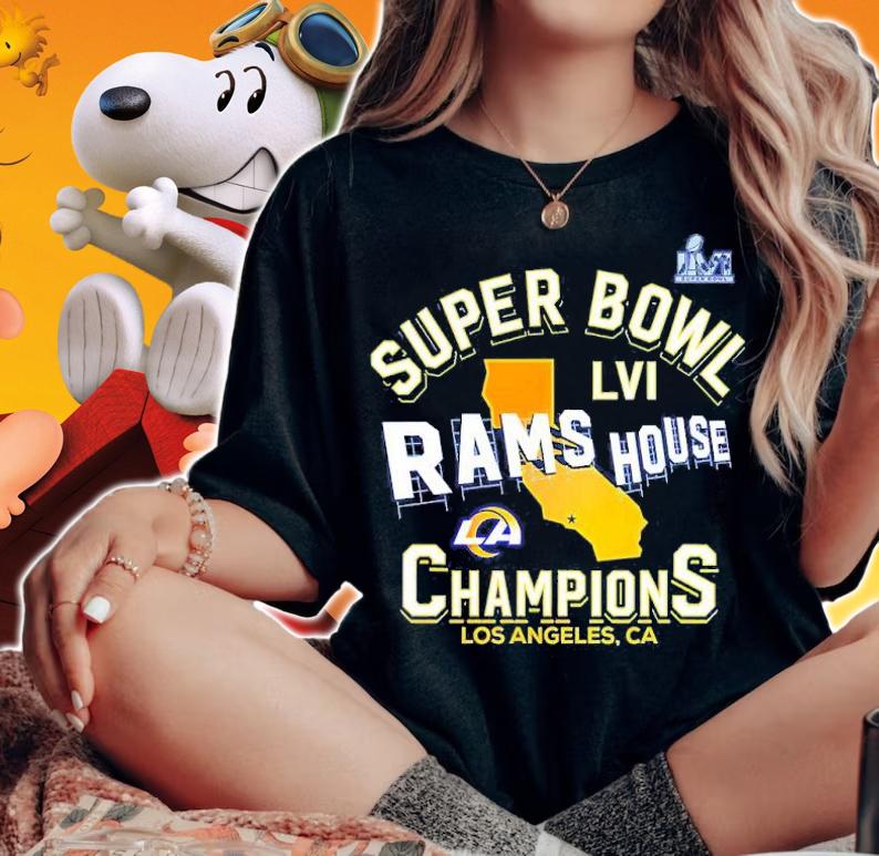 Los Angeles Rams Super Bowl LVI Rams House Champions Hometown Hard Count Shirt t-shirt woman shirt