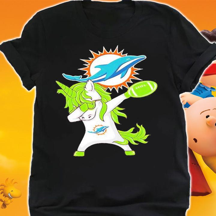 Miami Dolphins Unicorn Dabbing St Patrick's Day T-Shirt t-shirt shirt