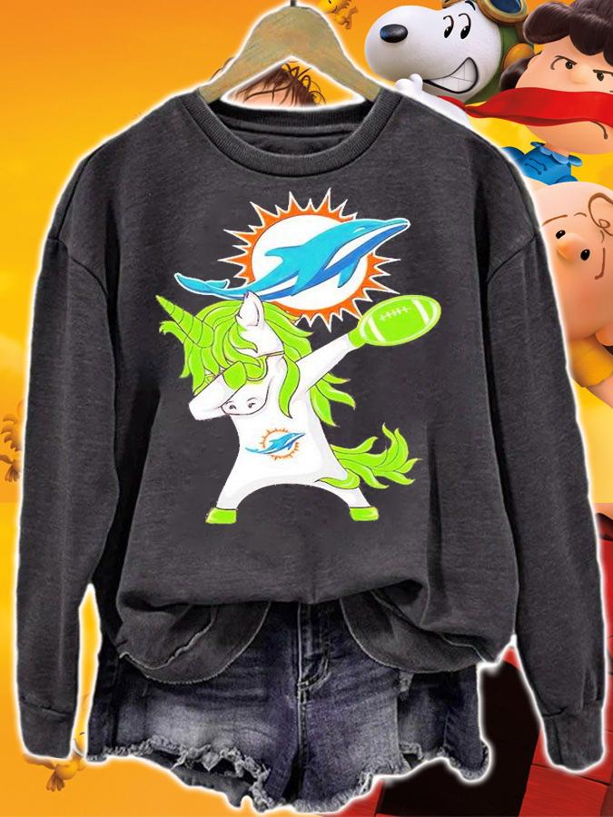 Miami Dolphins Unicorn Dabbing St Patrick's Day T-Shirt t-shirt sweatshirt