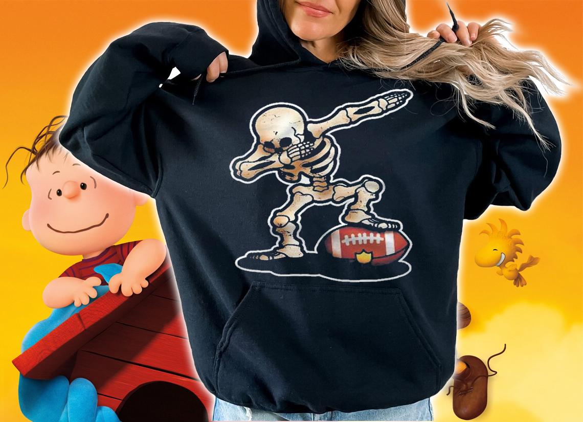 Skeleton Dabbing American Football Halloween Costume Shirt t-shirt hoodie