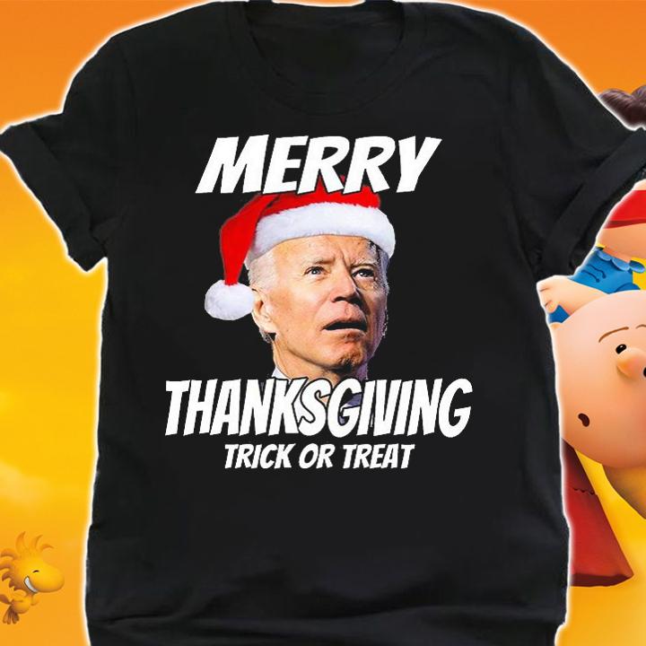 Funny Joe Biden Merry Thanksgiving Trick Or Treat T-Shirt t-shirt shirt