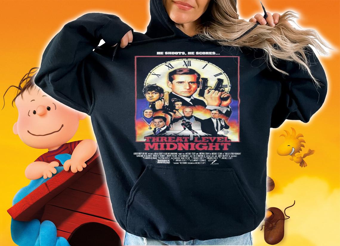 He shoots he scores Threat Level Midnight poster T-shirt t-shirt hoodie