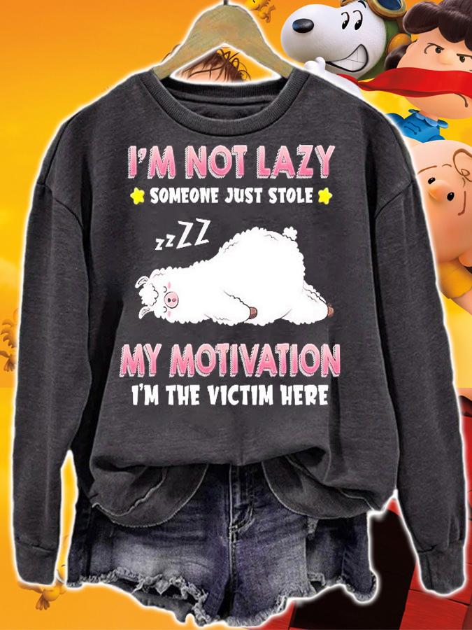 Llama I'm Not Lazy Someone Just Stole My Motivation I'm The Victim Here T-Shirt t-shirt sweatshirt