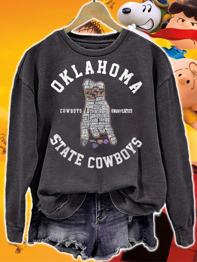 Oklahoma state cowboys football cowboys undefeated shirt t-shirt sweatshirt