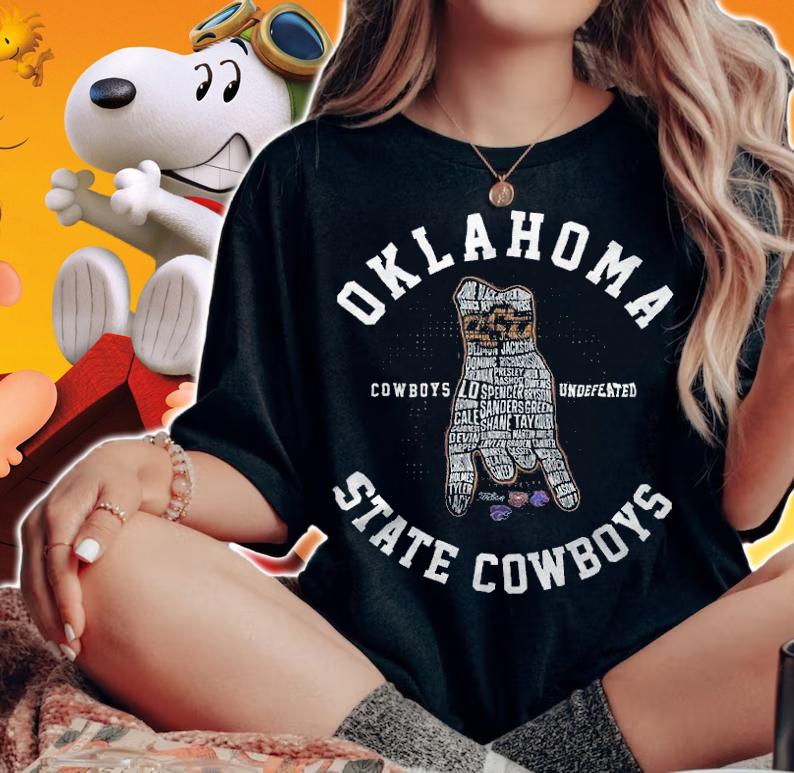 Oklahoma state cowboys football cowboys undefeated shirt t-shirt woman shirt