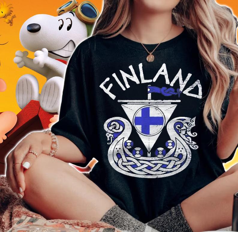 Scandinavia Helsinki Finn Finland Flag Shirt t-shirt woman shirt