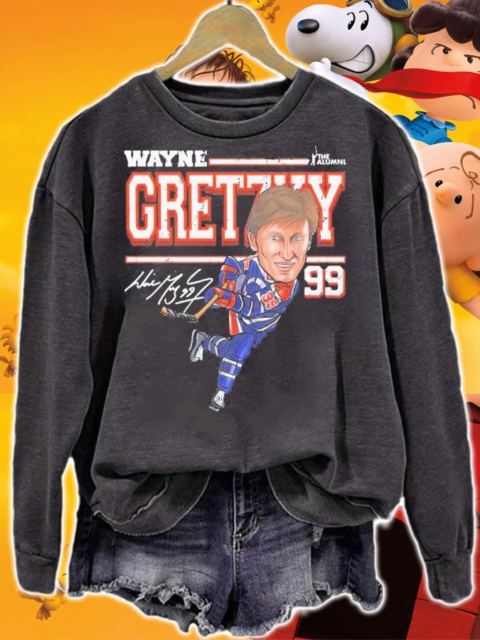 Wayne Gretzky Edmonton Cartoon Hockey Shirt t-shirt sweatshirt