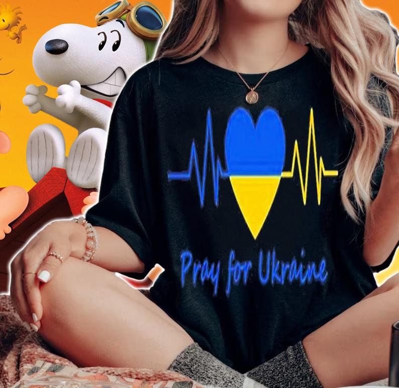 Pray For Ukraine Heart Beat T-Shirt t-shirt