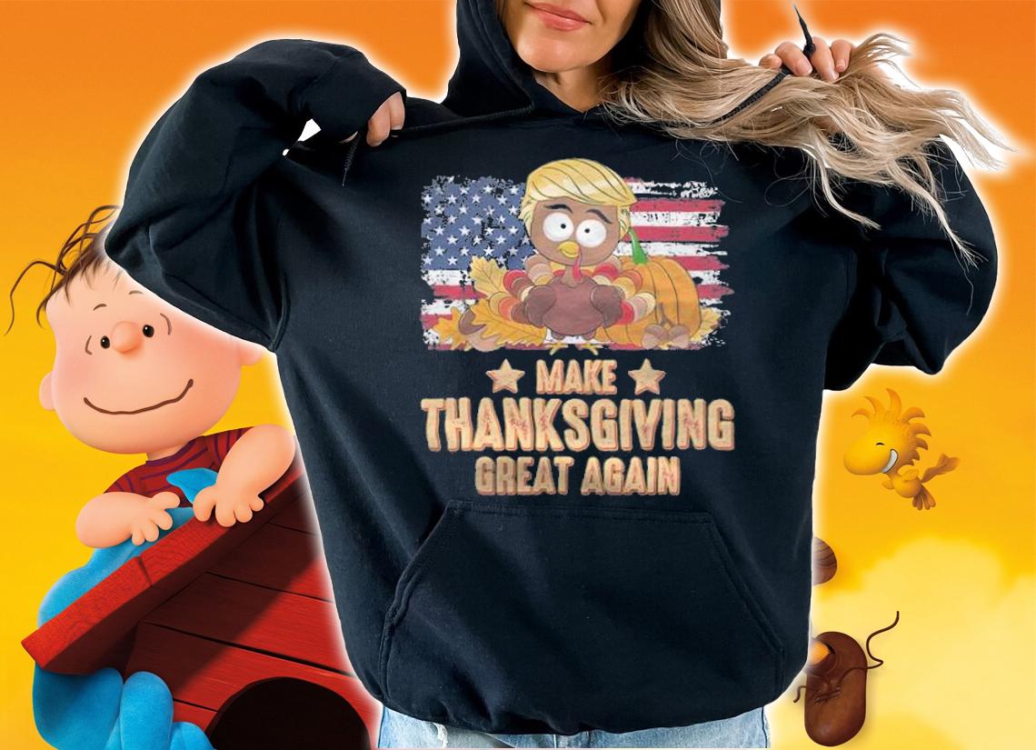 F Joe Biden make Thanksgiving Great Again Thanksgiving Trump USA Flag T-Shirt t-shirt hoodie