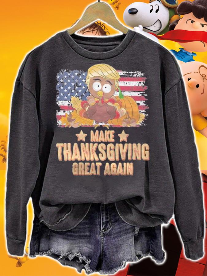 F Joe Biden make Thanksgiving Great Again Thanksgiving Trump USA Flag T-Shirt t-shirt sweatshirt