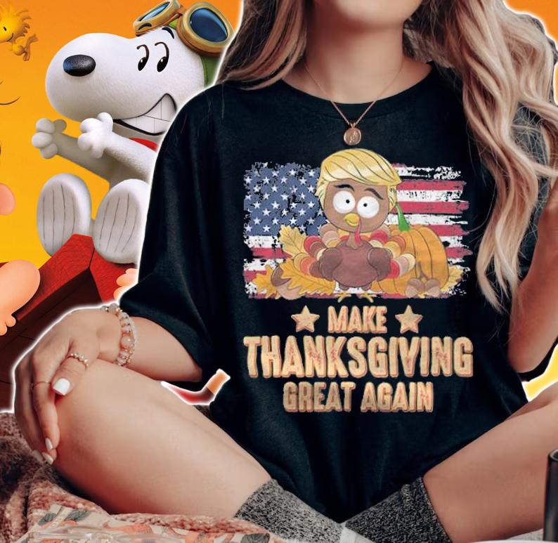 F Joe Biden make Thanksgiving Great Again Thanksgiving Trump USA Flag T-Shirt t-shirt woman shirt