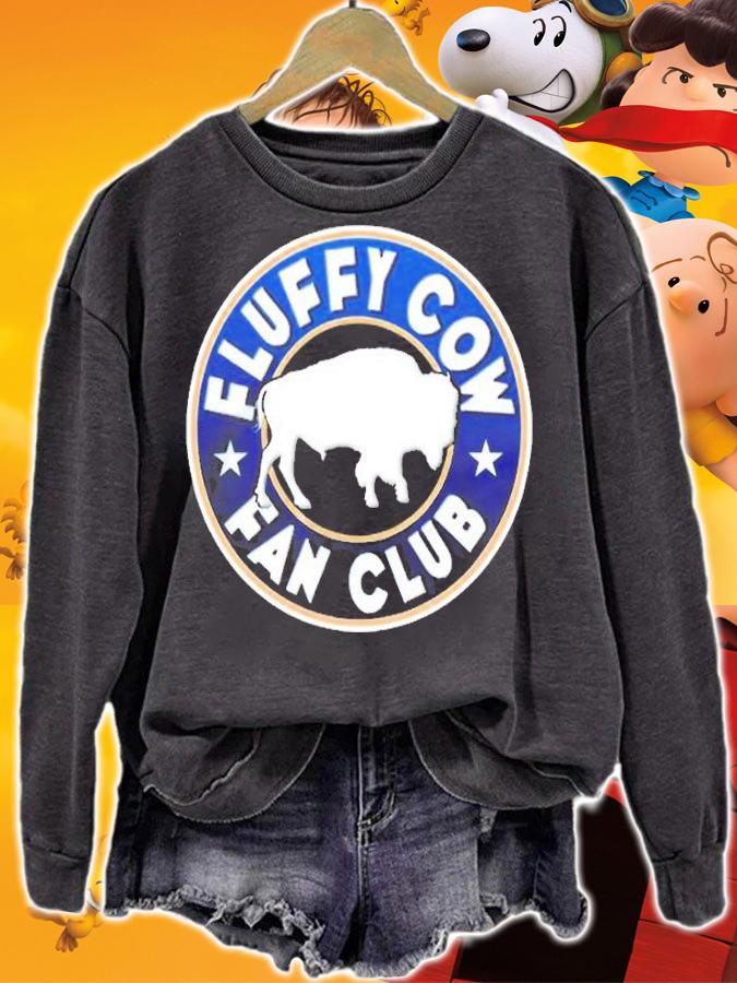 Fluffy Cow Fan Club Yellowstone Bison Buffalo T-Shirt t-shirt sweatshirt