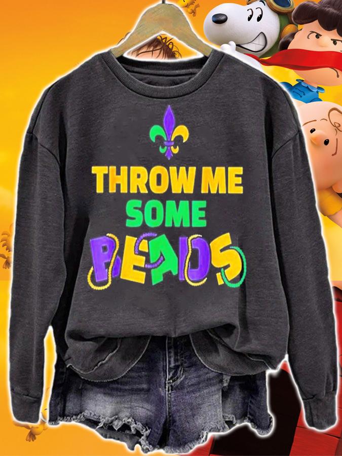 Mardi Gras Throw Me Some Beads T-Shirt t-shirt