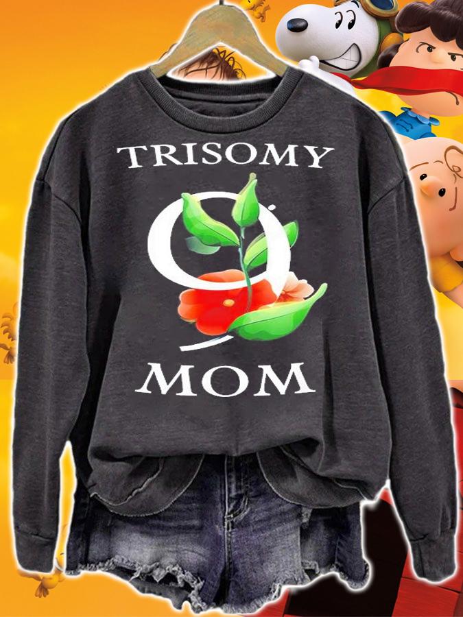Trisomy 9 Awareness Day Mom Floral Big 9 T-Shirt t-shirt sweatshirt