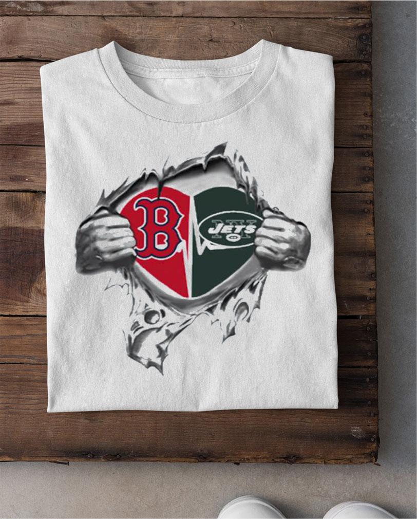 Blood Inside Me Boston Red Sox And New York Jets t-shirt shirt