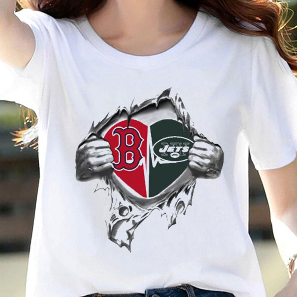 Blood Inside Me Boston Red Sox And New York Jets t-shirt woman shirt