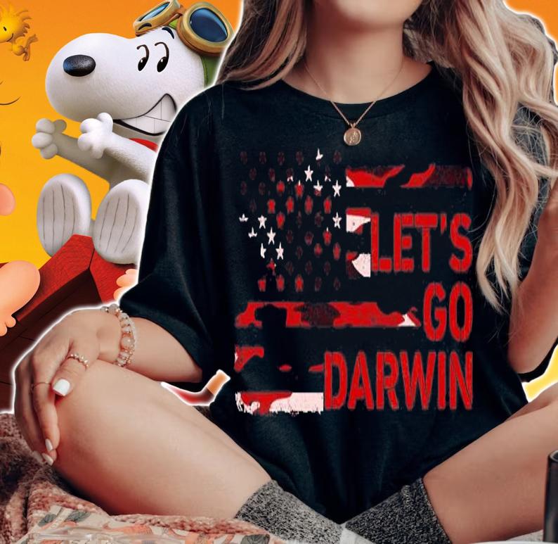 Let's Go Darwin American Flag Camo Conservative T-Shirt t-shirt woman shirt