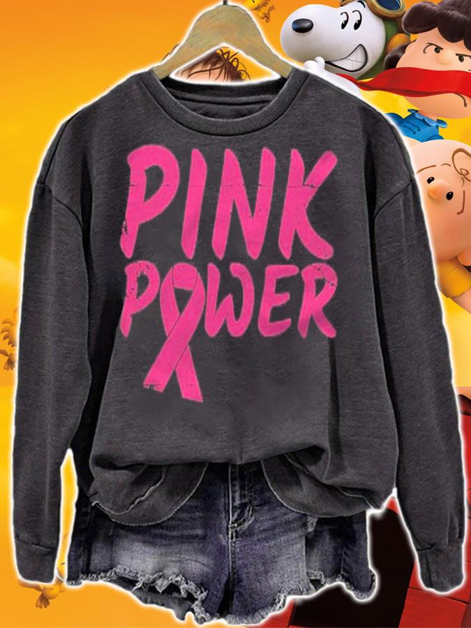 Pink Power Pink Ribbon Breast Cancer Awareness Month Shirt t-shirt sweatshirt