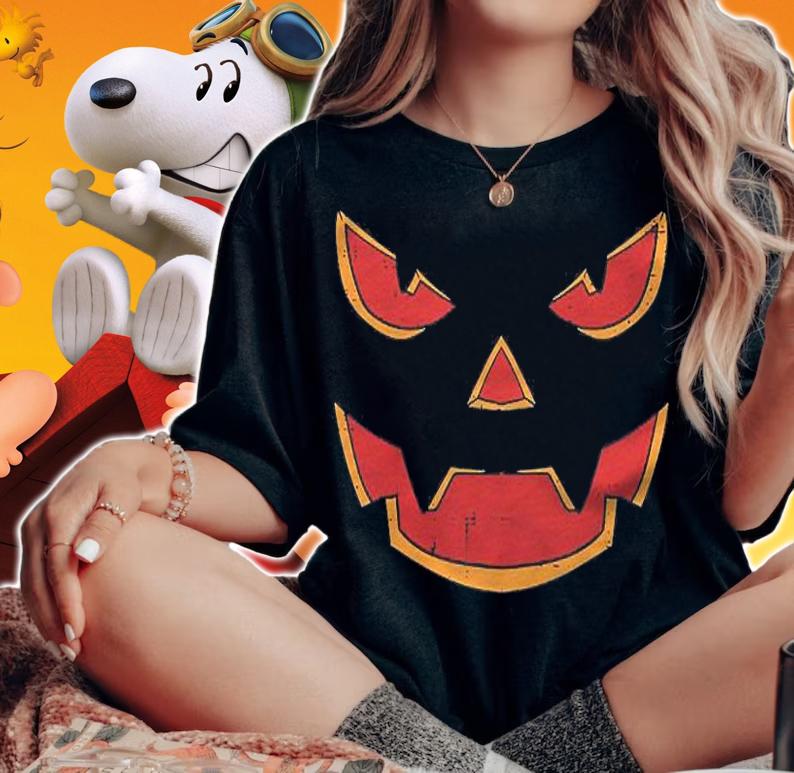Scary Pumpkin Face Jack O Lantern Halloween Men Women Kids Shirt t-shirt woman shirt